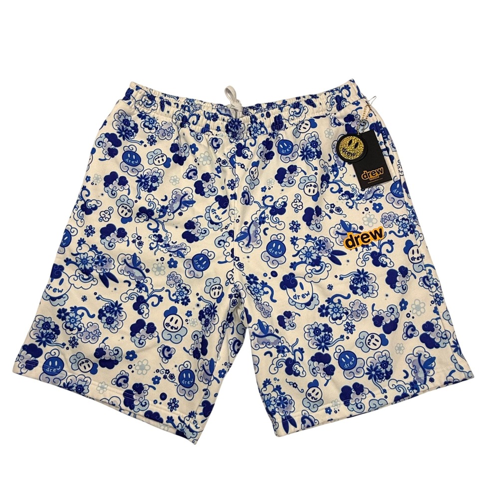 Drew House Secret Floral Mascot Shorts Blue White XXL New With Tags Streetwear